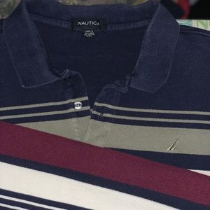 Nautica Multi Color Stripped Collar | Shirt XXL